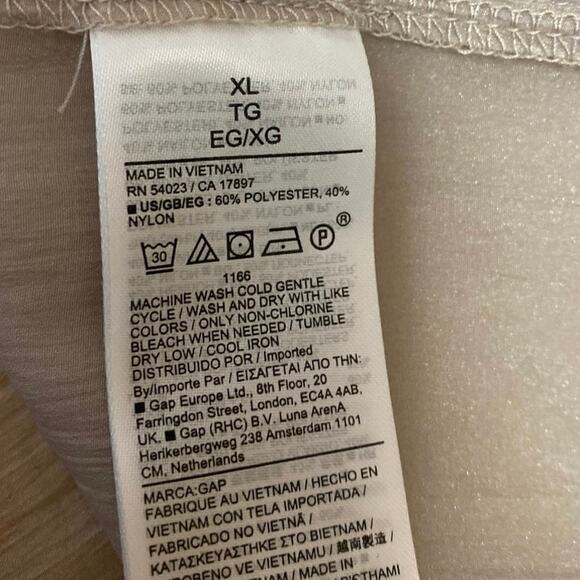 Gap Women's Beige Tan Chiffon Long Sleeve Oversized Button Down Shirt Top Sz XL - Picture 4 of 4